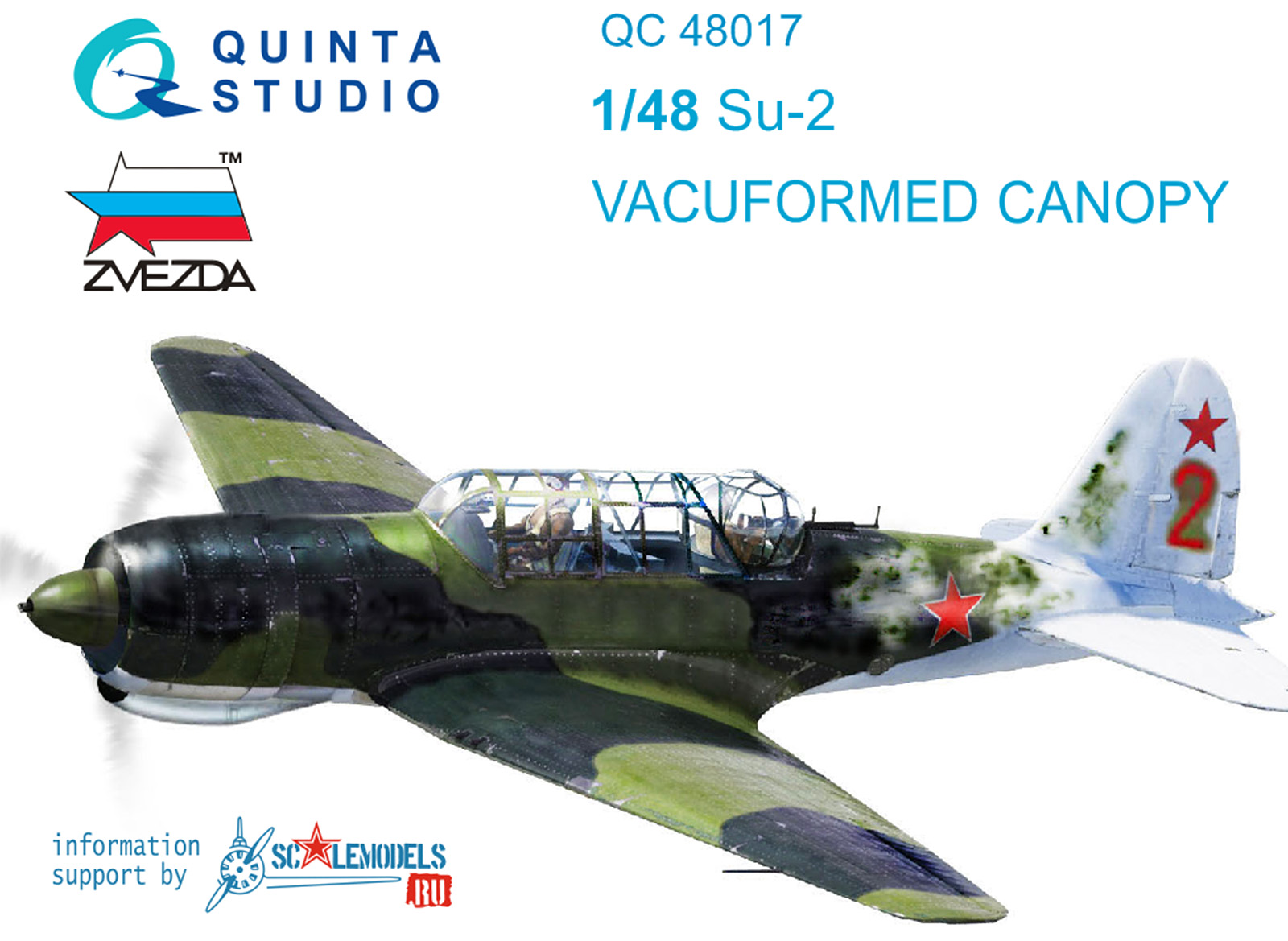 Su-2 vacuuformed clear canopy (for Zvezda kit)