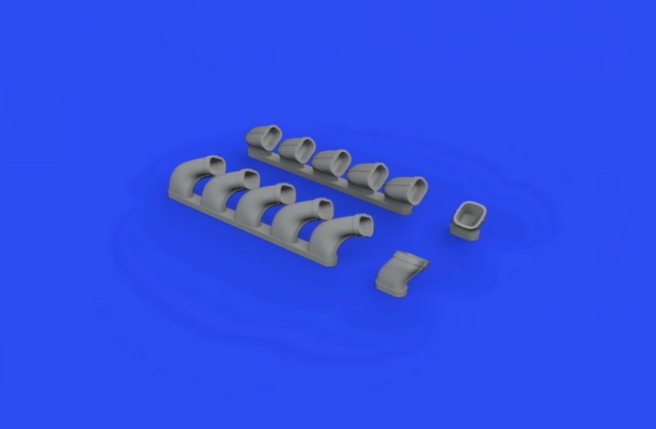 Additions (3D resin printing) 1/48  Ilyushin Il-2 Stormovik exhaust stacks (designed to be used Zvezda kits)