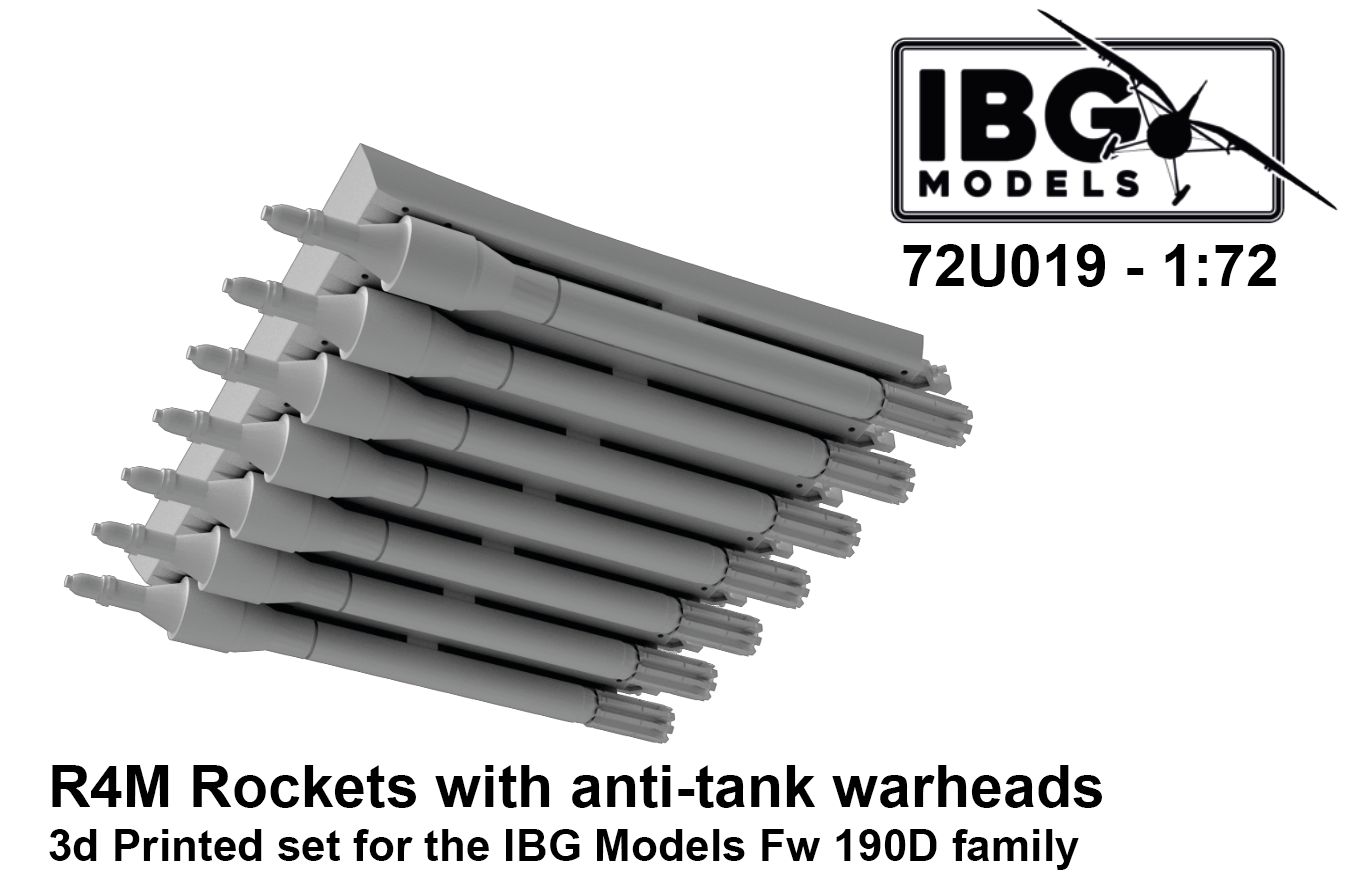 Additions (3D resin printing) 1/72 Focke-Wulf Fw-190D - R4M Rockets with anti-tank warheads (designed to be used with IBG Models kits) 