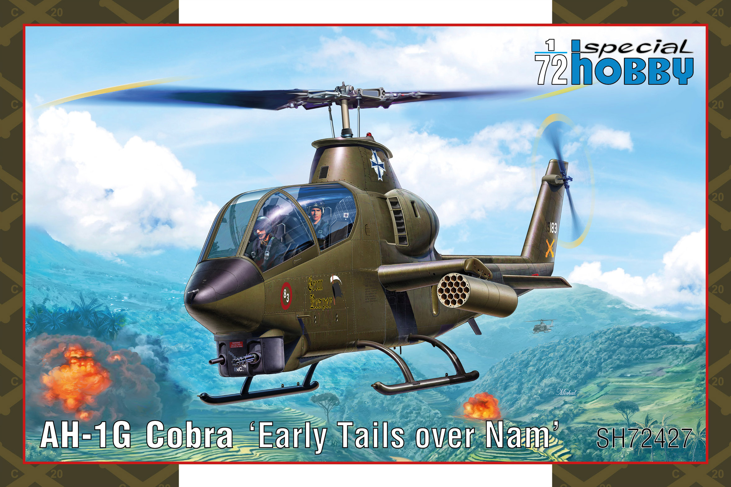 Model kit 1/72 AH-1G Cobra 'Early Tails over Nam' (4x camo) (Special Hobby)