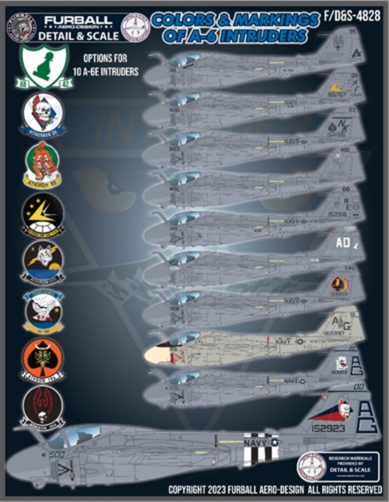 Decal 1/48 Colors and markings of Grumman A-6 Intruders (Furball Aero-Design)