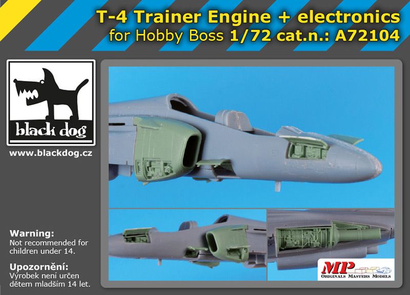Additions (3D resin printing) 1/72 J.A.S.D.F T-4 Trainer engine+electronic (designed to be used with Hobby Boss kits) 