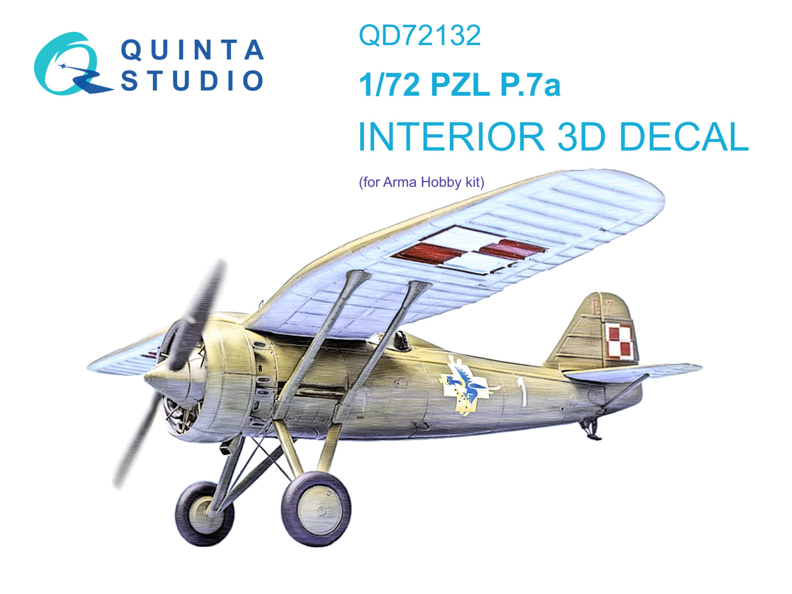 PZL P.7a 3D-Printed & coloured Interior on decal paper (Arma Hobby)