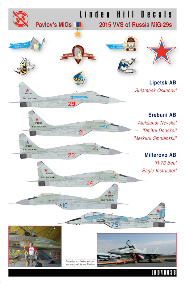 Decal 1/72 Pavlov's MiGs - 2015 VVS of Russia MiG-29s (Linden Hill)
