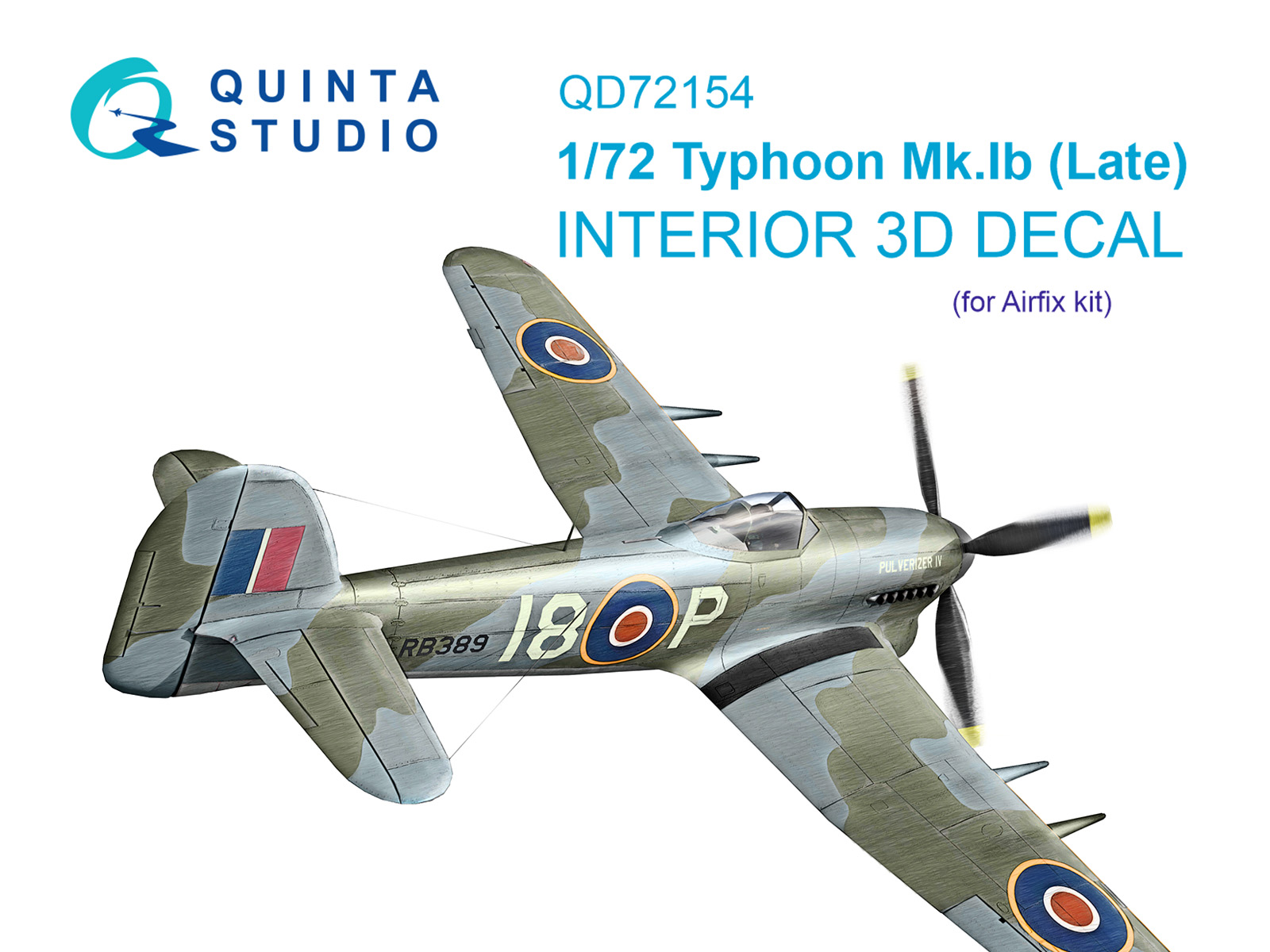 Typhoon Mk.1B Late 3D-Printed & coloured Interior on decal paper (Airfix)