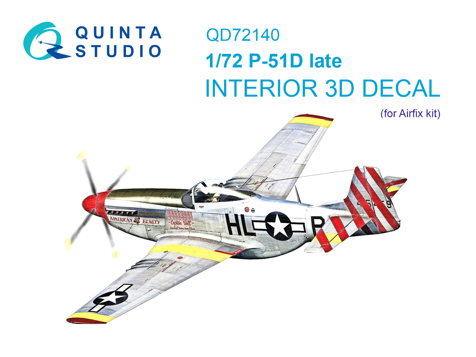 P-51D late 3D-Printed & coloured Interior on decal paper (Airfix)
