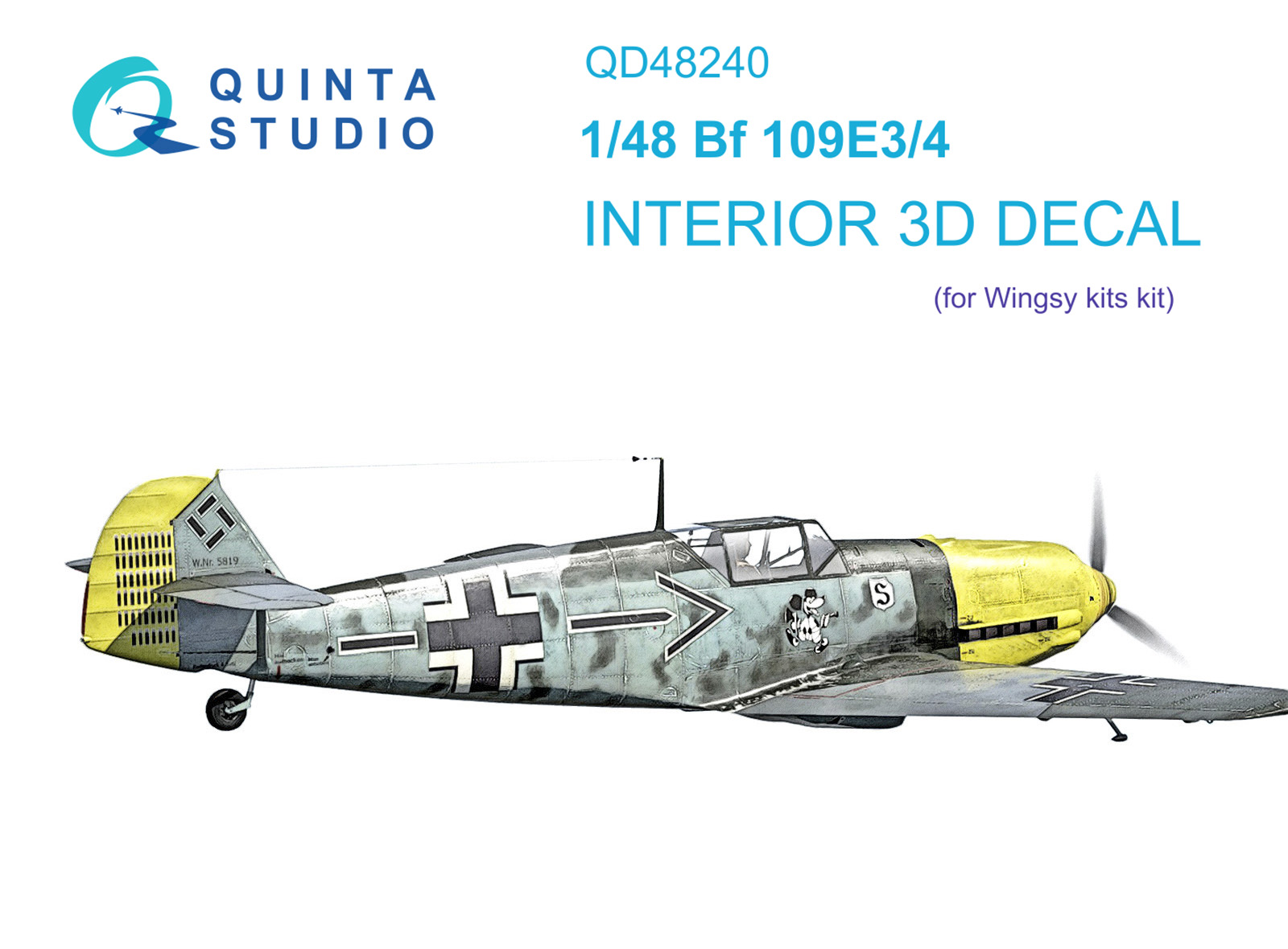 Bf 109E-3/4 3D-Printed & coloured Interior on decal paper (Wingsy kits)