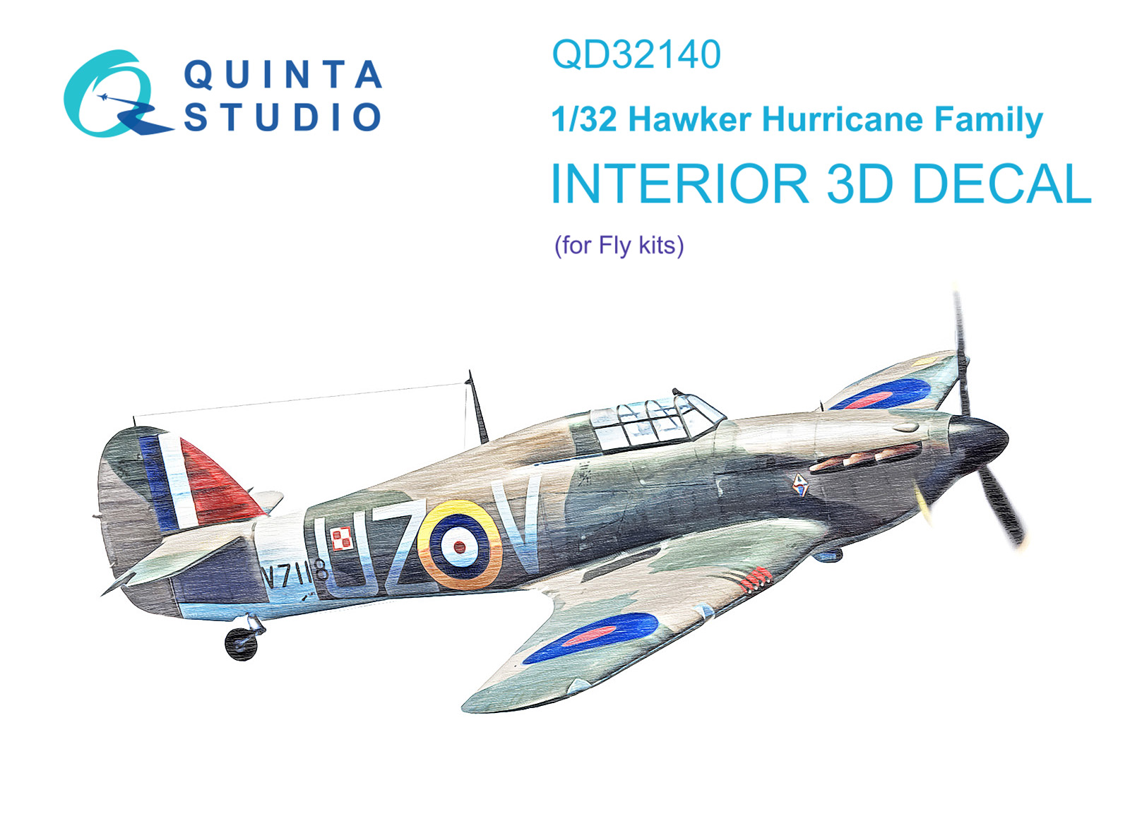 Hawker Hurricane Family 3D-Printed & coloured Interior on decal paper (Fly)