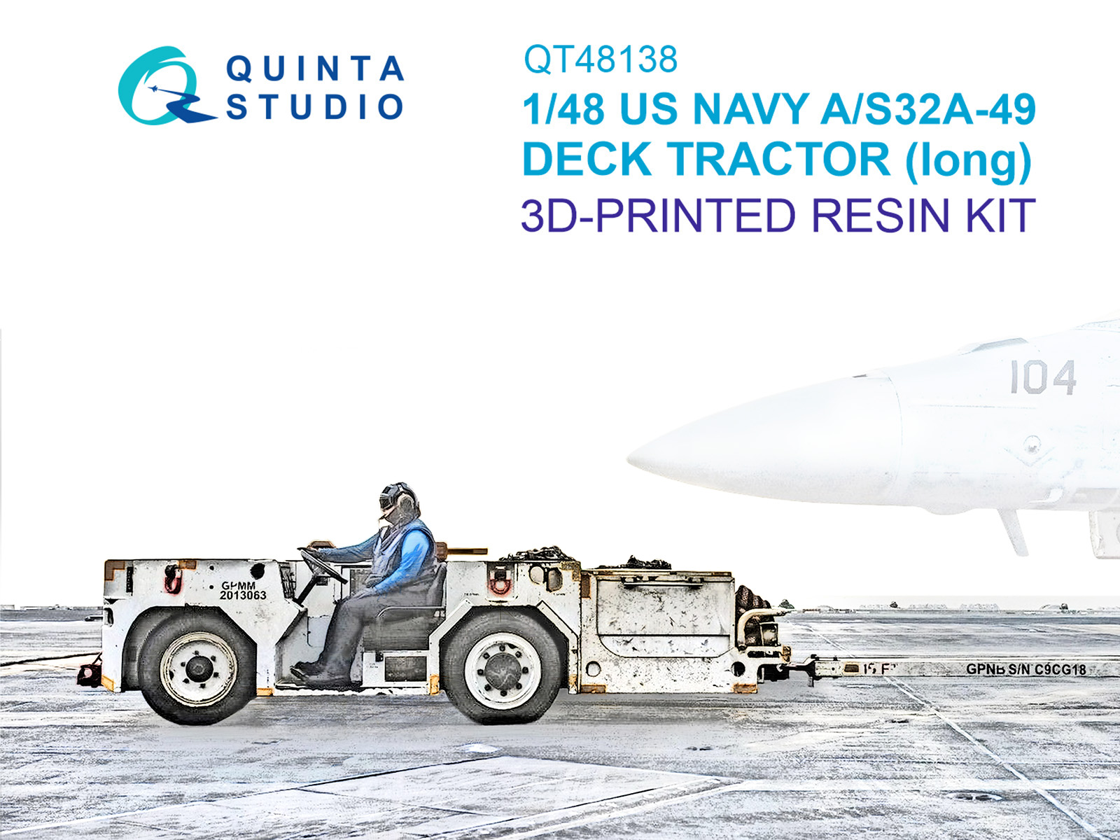 US NAVY AS32A-49 (long) Deck tractor (Full 3D printed resin kit)