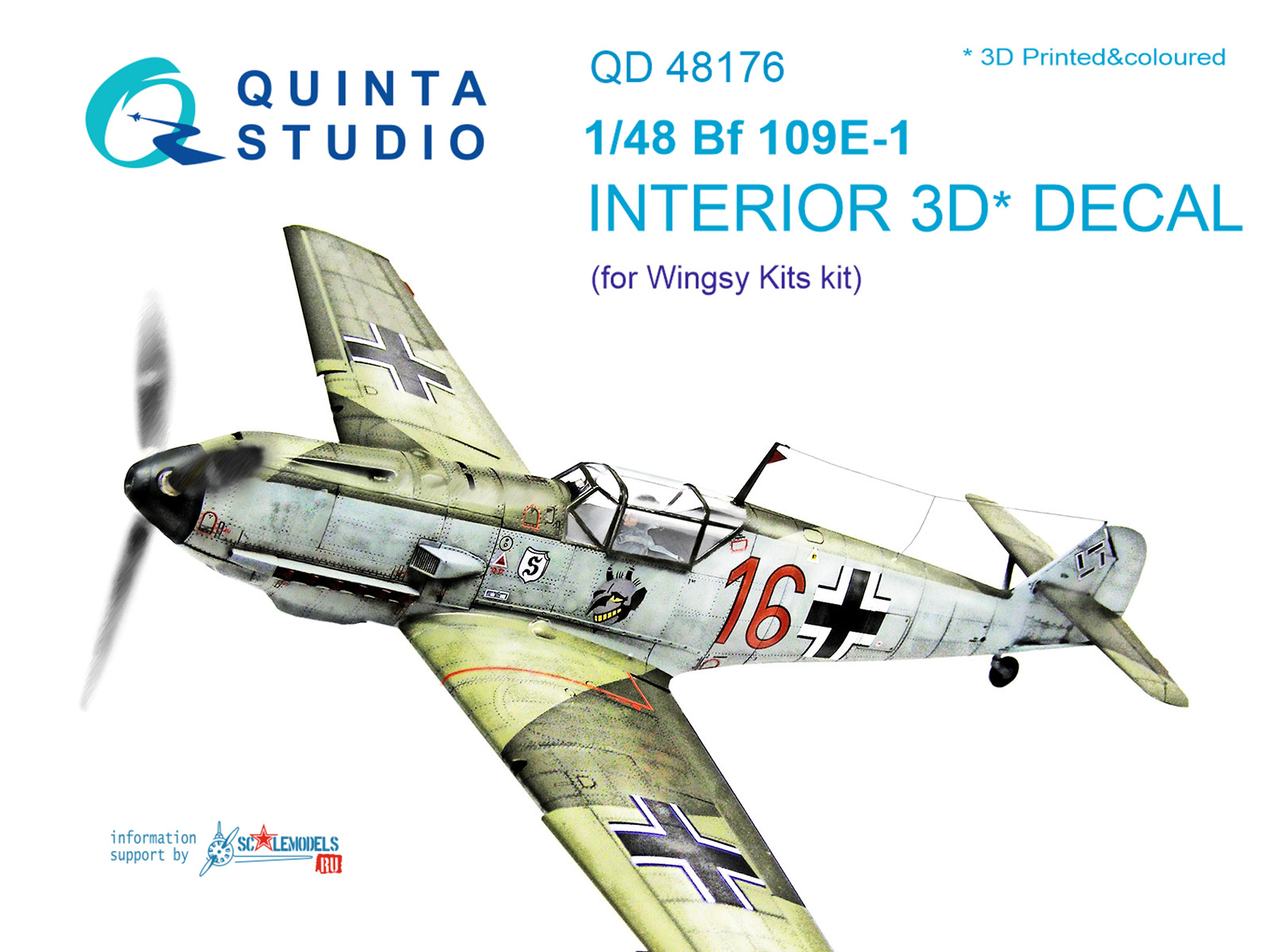 Bf 109E-1 3D-Printed & coloured Interior on decal paper (for Wingsy kits kit)