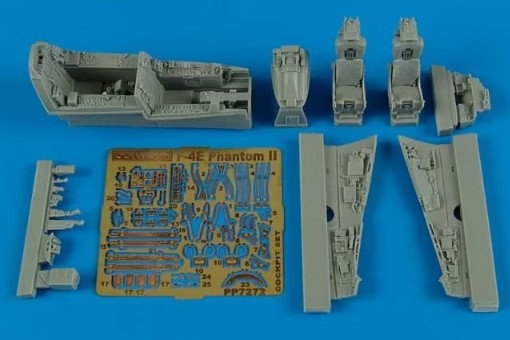 Additions (3D resin printing) 1/72 McDonnell F-4E Phantom II cockpit set (designed to be used with Hasegawa kits) 