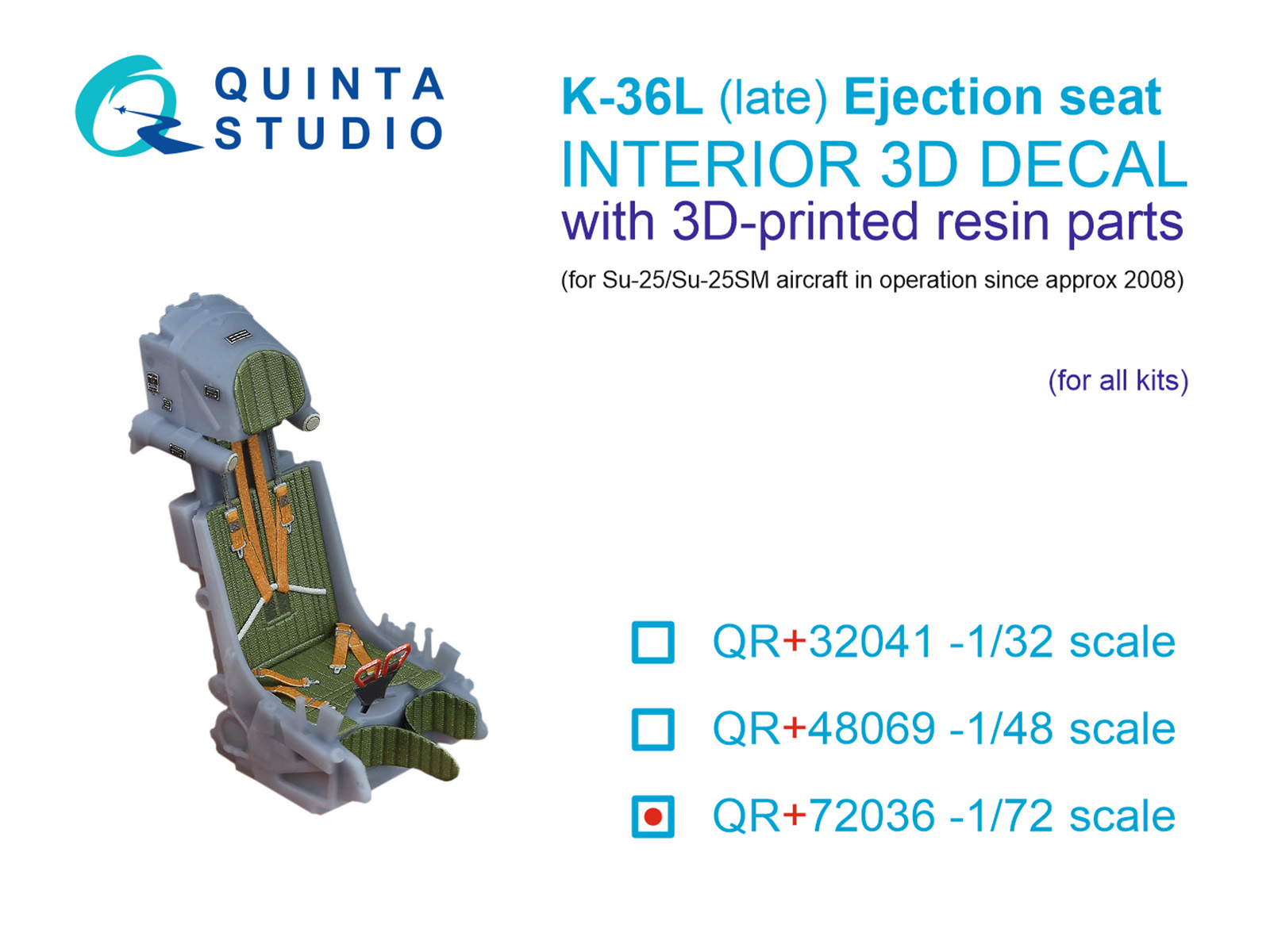 K-36L (late) ejection seat (for Su-25/Su-25SM aircraft since 2008) (All kits)