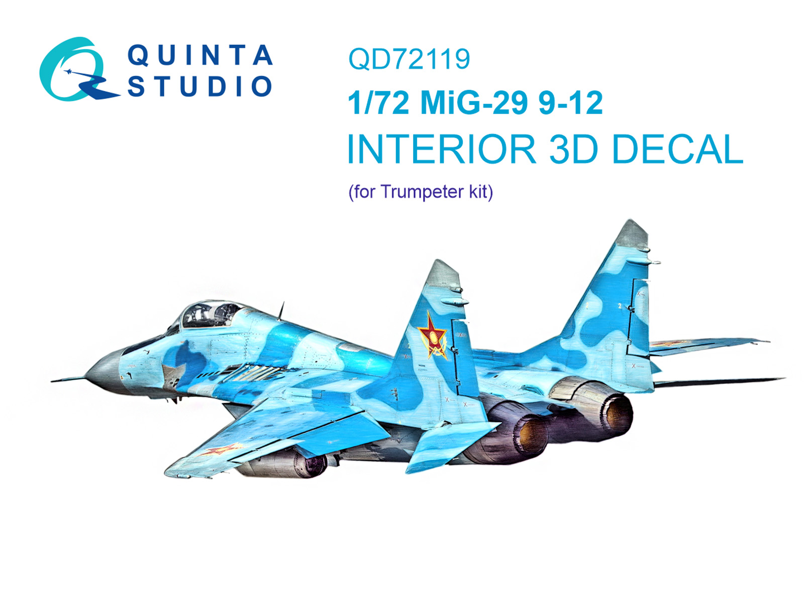 MiG-29 9-12 3D-Printed & coloured Interior on decal paper (Trumpeter)