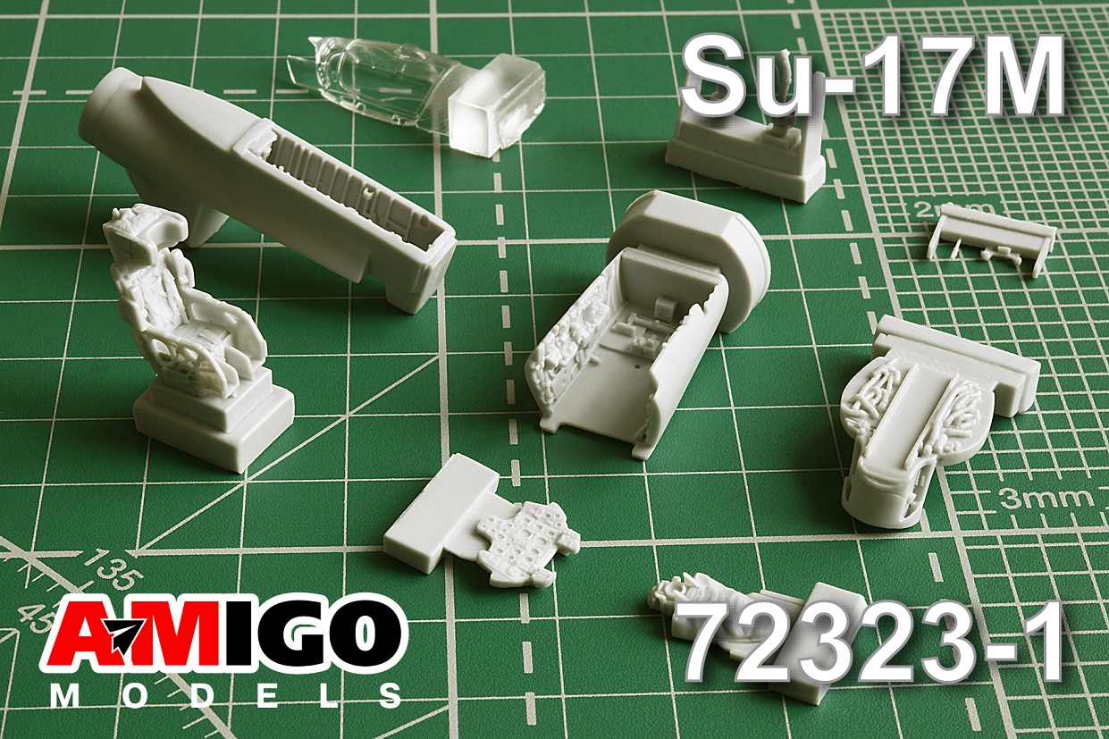 Additions (3D resin printing) 1/72 Cockpit of Su-17M aircraft (Amigo Models) 
