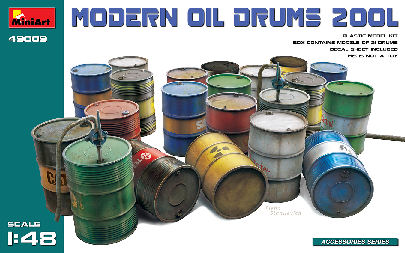 Diorama bases 1/48 Modern Oil Drums 200L (21 pcs.) (MiniArt) 