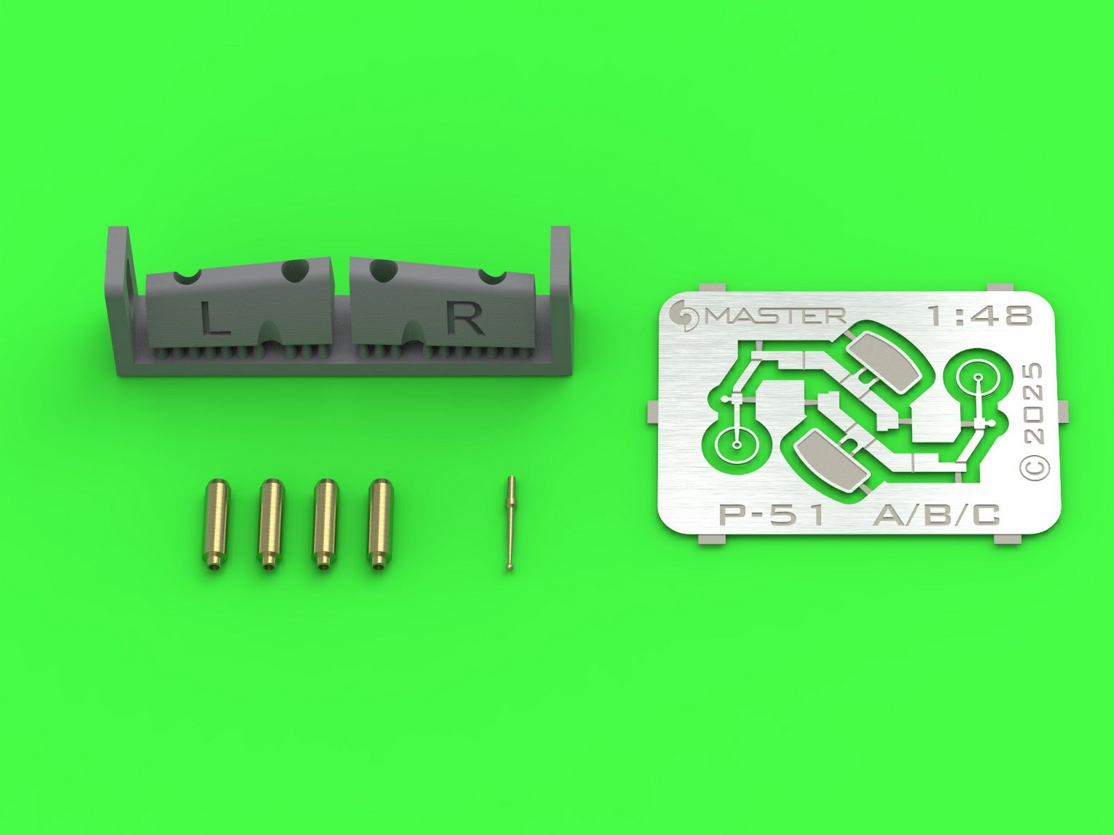Aircraft detailing sets (resin) 1/48 North-American P-51B Mustang - armament & gunsight detail set (designed to be used with Eduard kits)