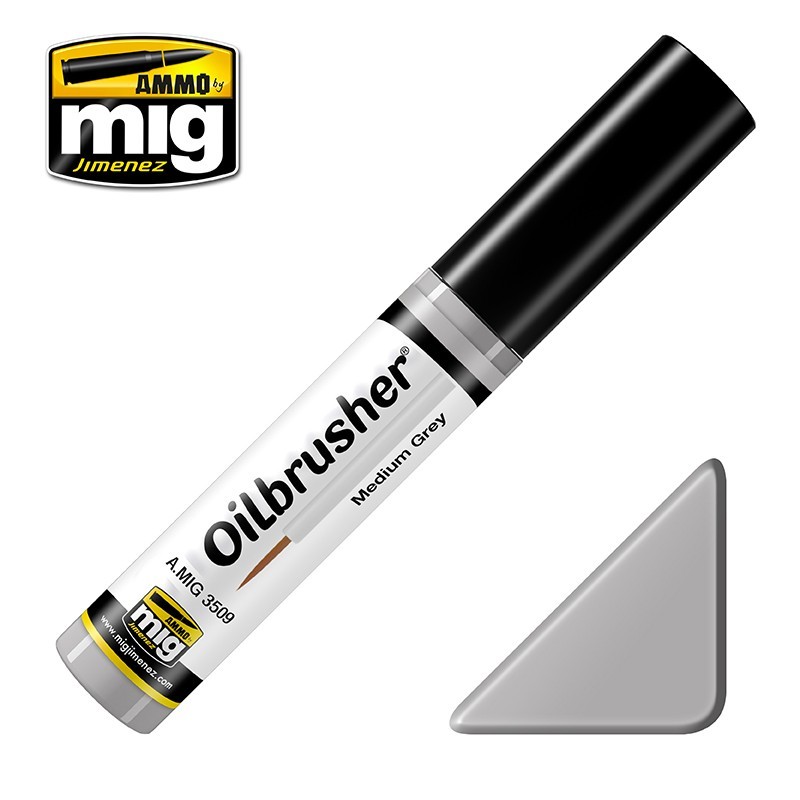 OILBRUSHER Medium Grey (10mL) (Ammo Mig)