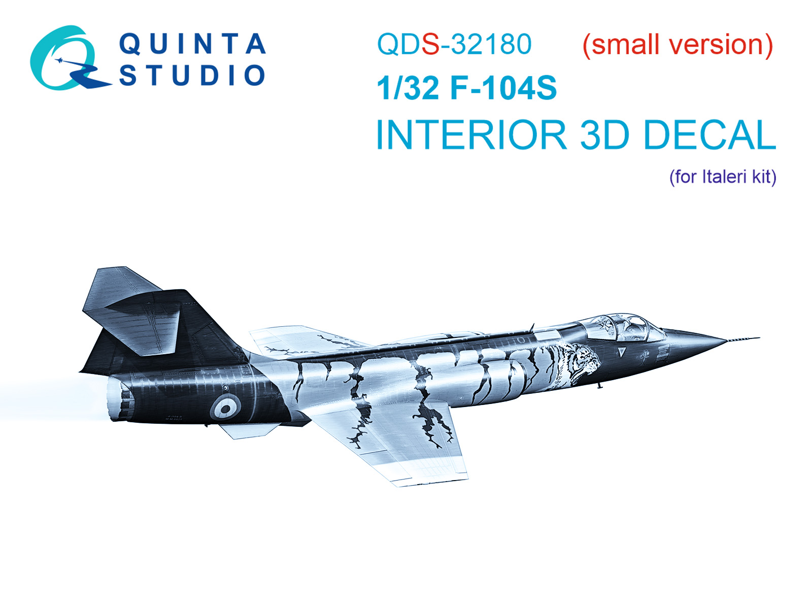 F-104S 3D-Printed & coloured Interior on decal paper (Italeri) (small version)