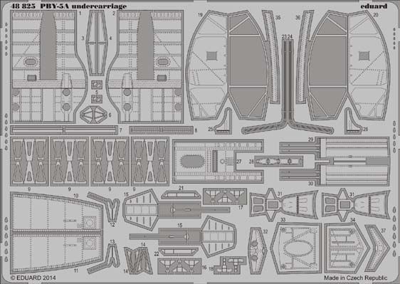 Photo Etching Kit 1/48 Consolidated PBY-5A Catalina undercarriage (designed to be used with Eduard kits, Monogram and Revell kits)
