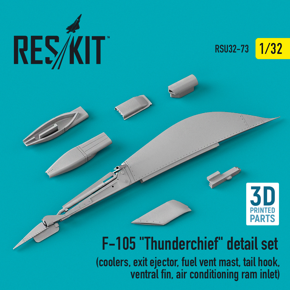 Additions (3D resin printing) 1/32 Republic F-105D Thunderchief detail set