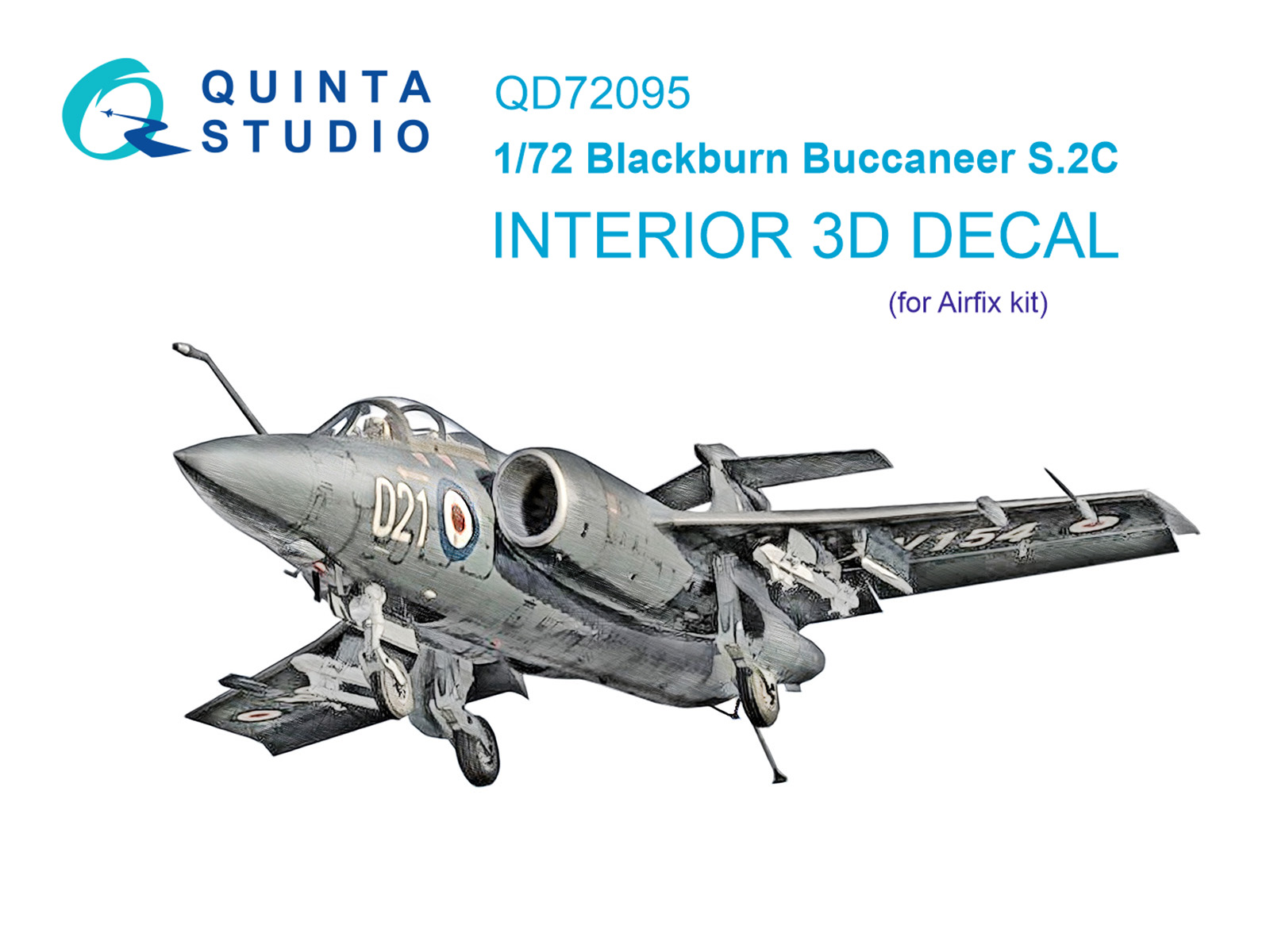 Blackburn Buccanneer S.2C 3D-Printed & coloured Interior on decal paper (Airfix)