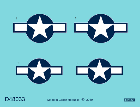 Decal 1/48 P-51D national insignia