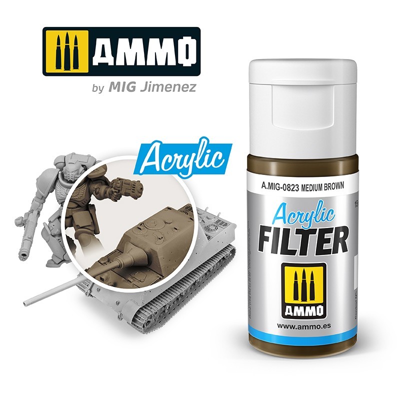 ACRYLIC FILTER Medium Brown (15mL) (Ammo Mig)