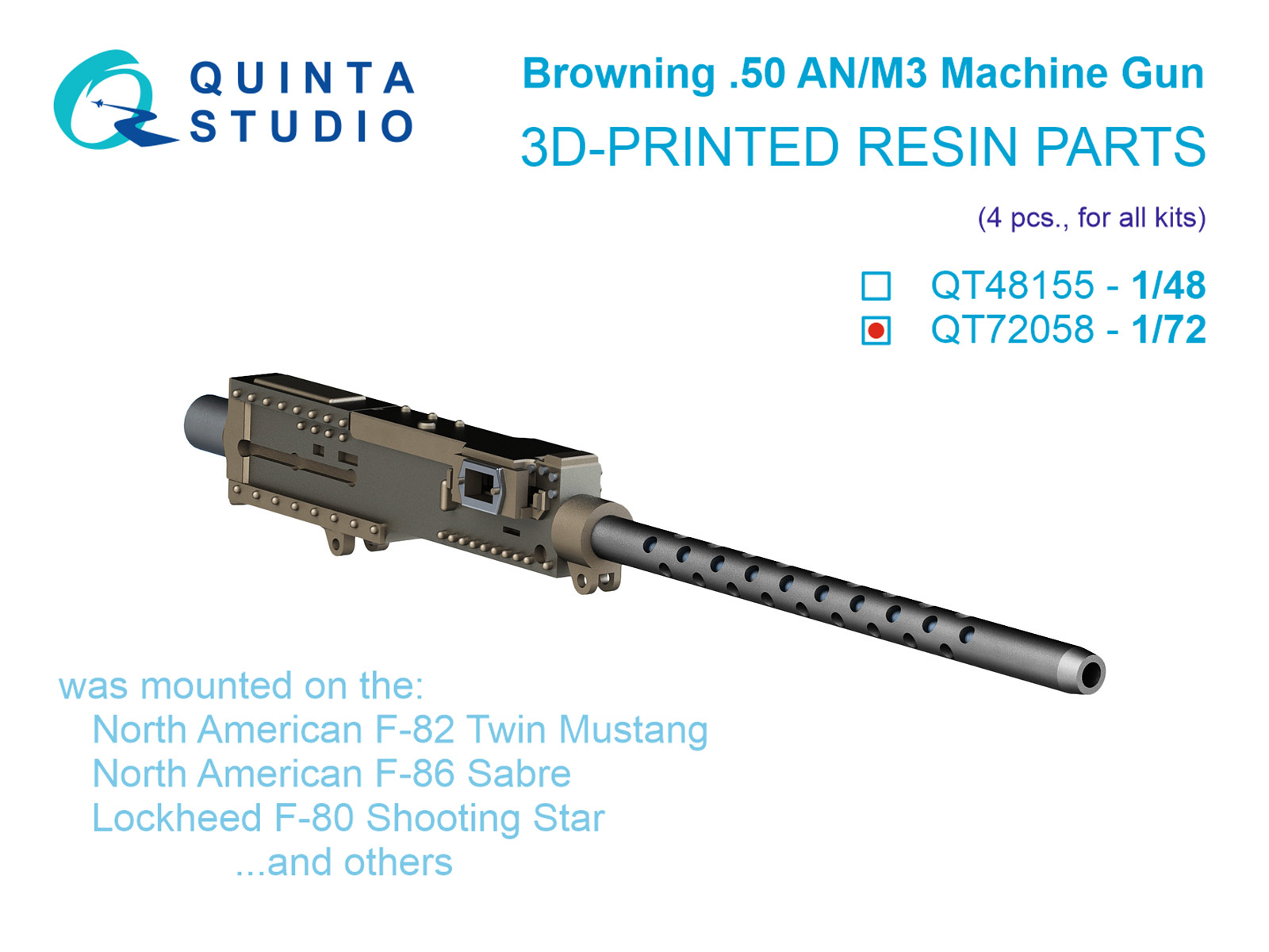 Browning .50 ANM3 Machine Gun, 4 pcs (for all kits)