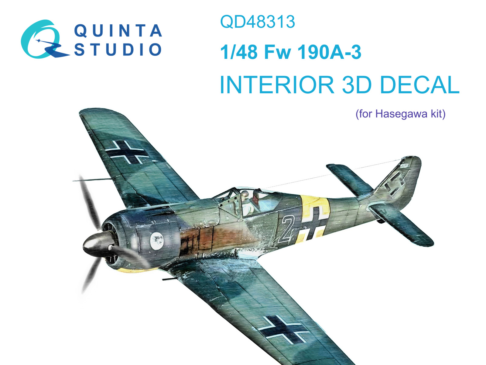 Fw 190A-3 3D-Printed & coloured Interior on decal paper (Hasegawa)