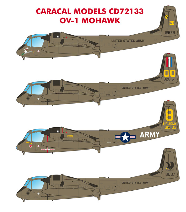 Decal 1/72 Grumman OV-1 Mohawk (Caracal Models)
