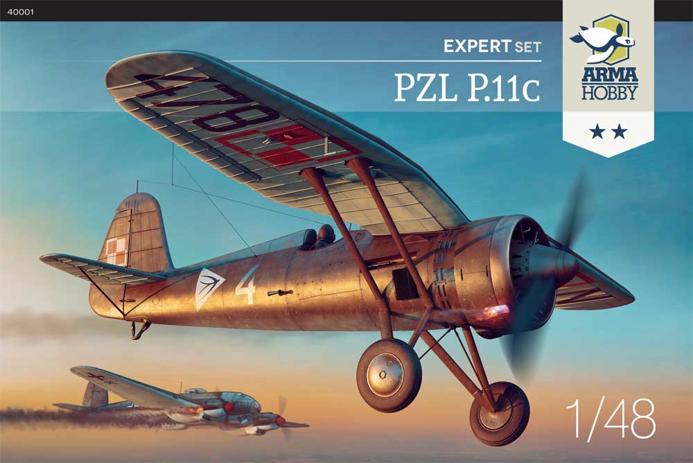 Model kit 1/48 PZL P.11c Expert Set (Arma Hobby)