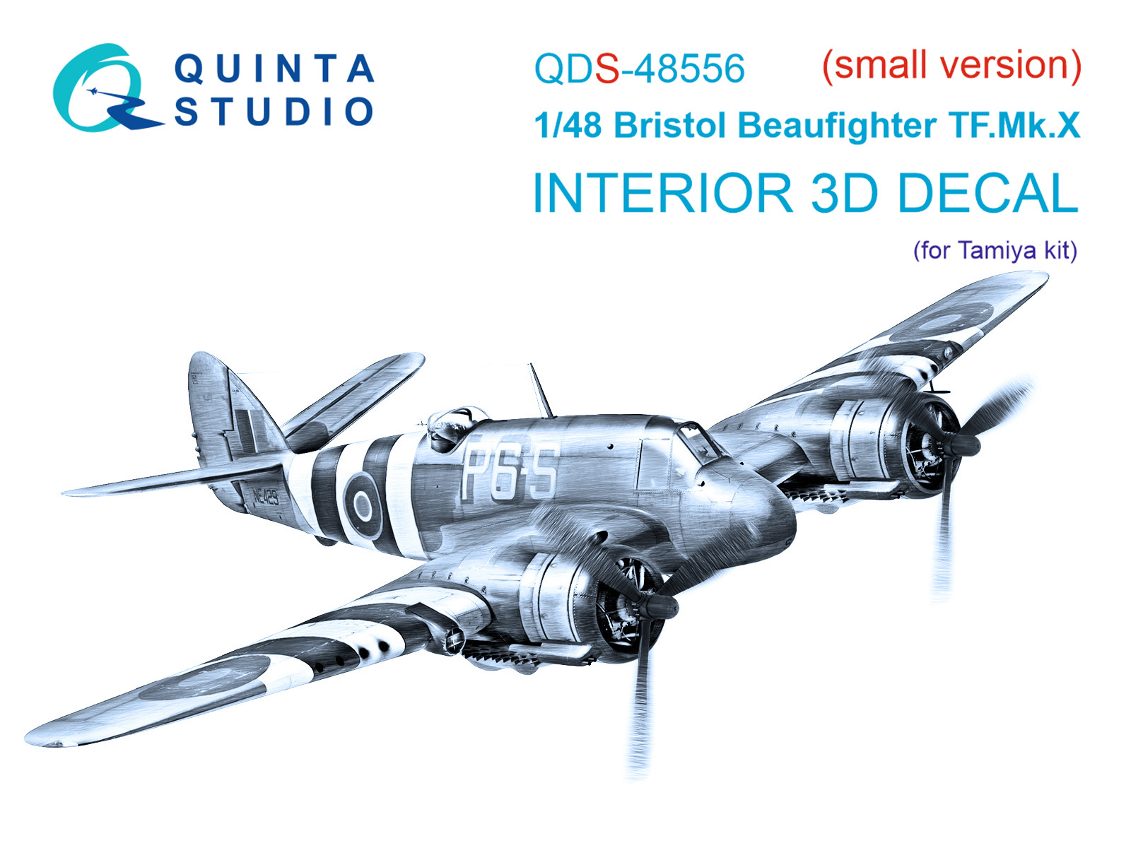 Bristol Beaufighter TF.Mk.X 3D-Printed & coloured Interior on decal paper (Tamiya) (small version)