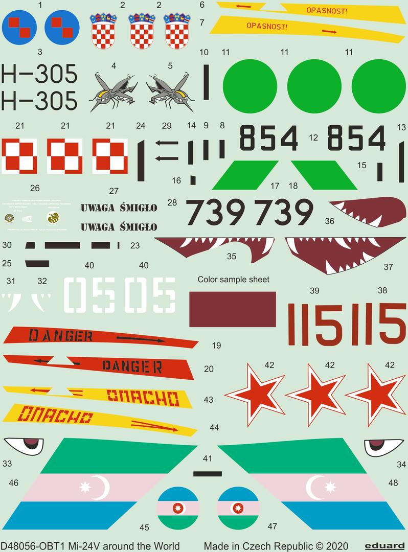 Decal 1/48 Mi-24V around the World (ZVE)