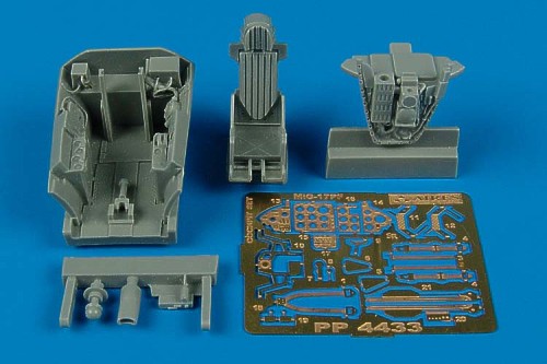 Additions (3D resin printing) 1/48 Mikoyan MiG-17PF Fresco D cockpit set (designed to be used with Hobby Boss kits)