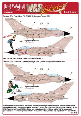 Decal 1/48 Desert Storm Panavia Tornado GR.1B ''Foxy Killer' (Kits-World)