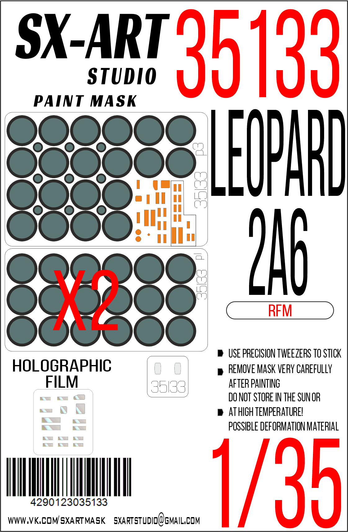 Paint Mask 1/35 Leopard 2A6 (RFM)