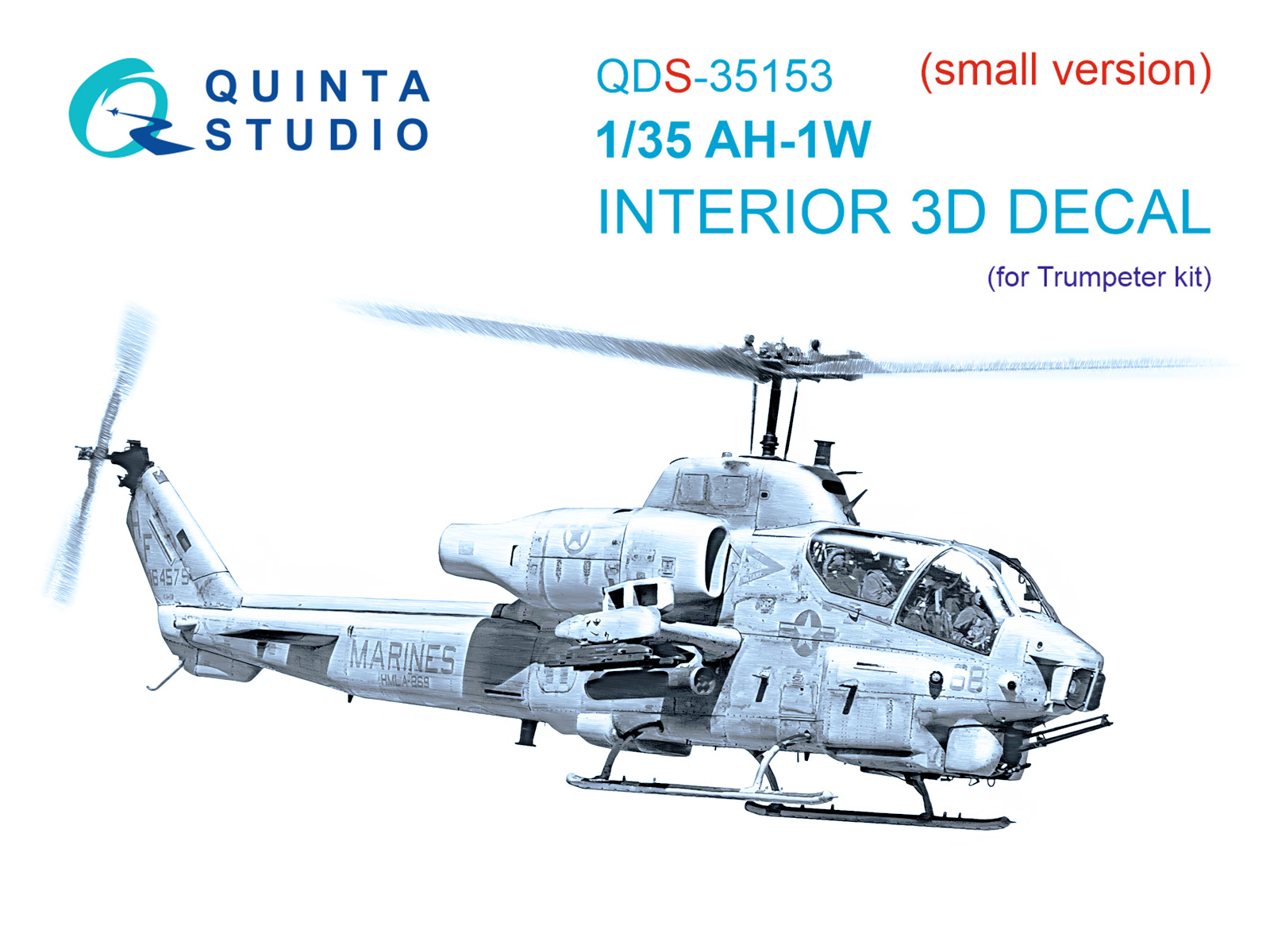 AH-1W 3D-Printed & coloured Interior on decal paper (Trumpeter)  (Small version)