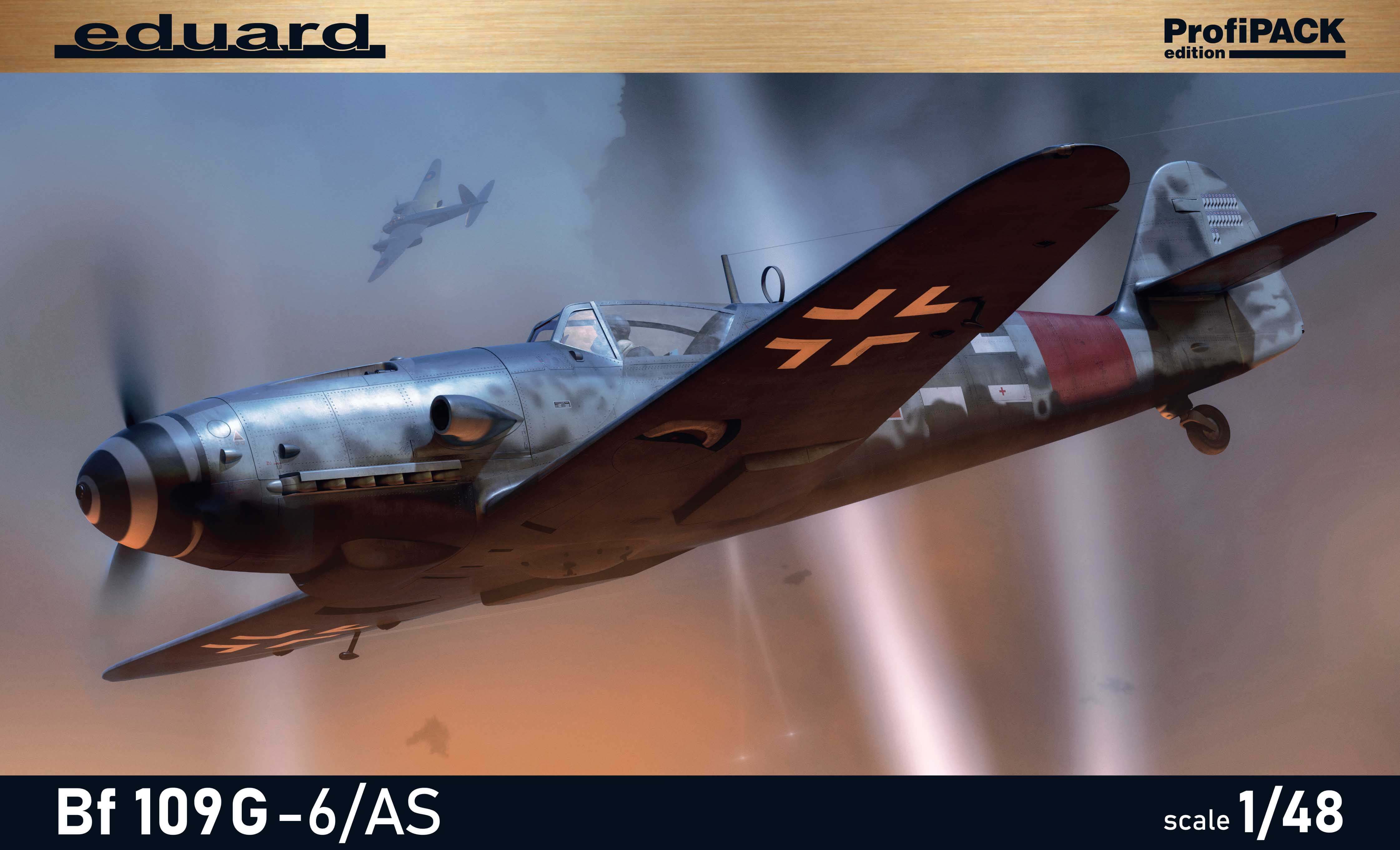 Model kit 1/48 Messerschmitt Bf-109G-6/AS re-release ProfiPACK edition (Eduard kits) (damage box)