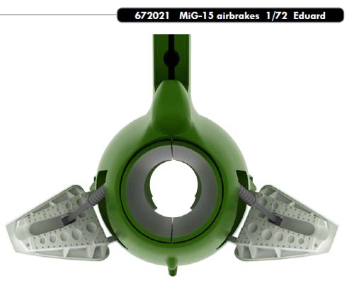 Additions (3D resin printing) 1/72 Mikoyan MiG-15 airbrakes (designed to be used with Eduard kits) 