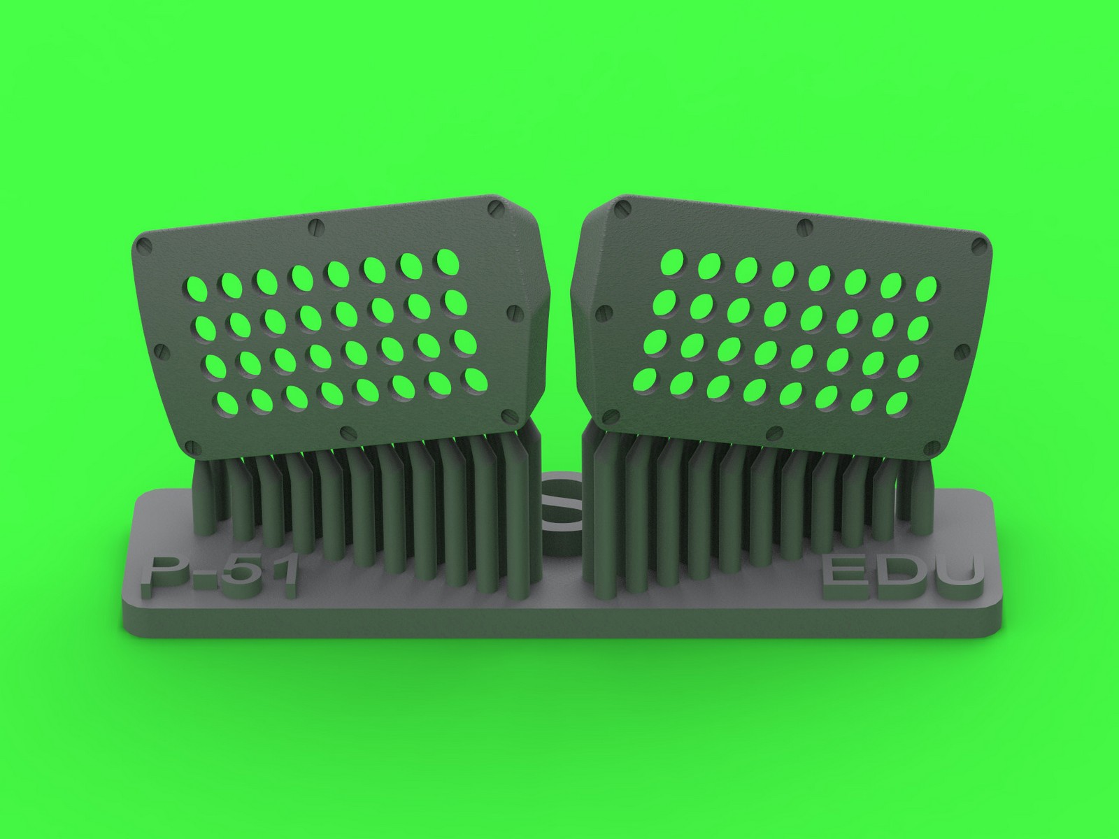 Aircraft detailing sets (resin) 1/48 P-51 Mustang - carburator air filter cover - standard holed type (designed to be used with Eduard kits)