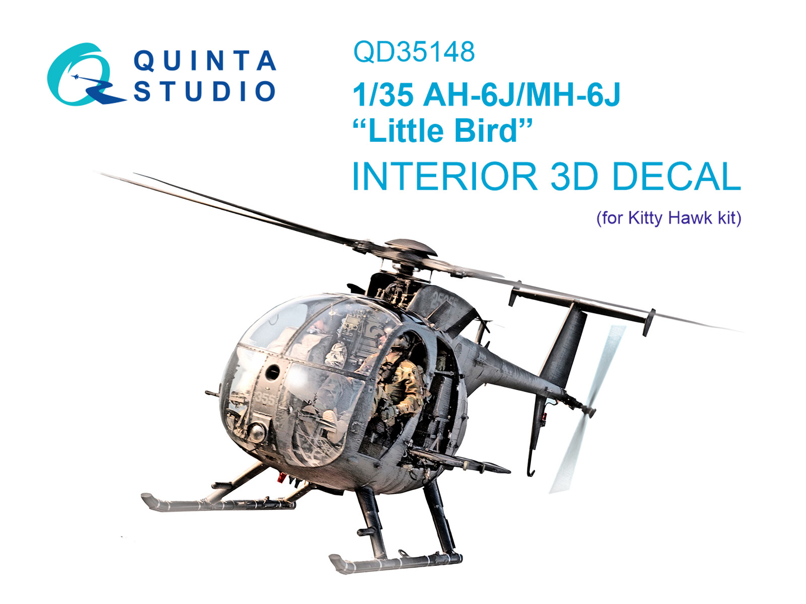AH-6J/MH-6J 3D-Printed & coloured Interior on decal paper (Kitty Hawk)
