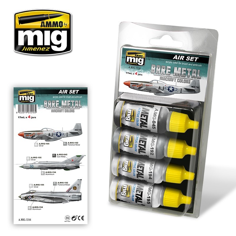 Bare Metal Aircraft Colors (Ammo Mig) (4x17ml) 