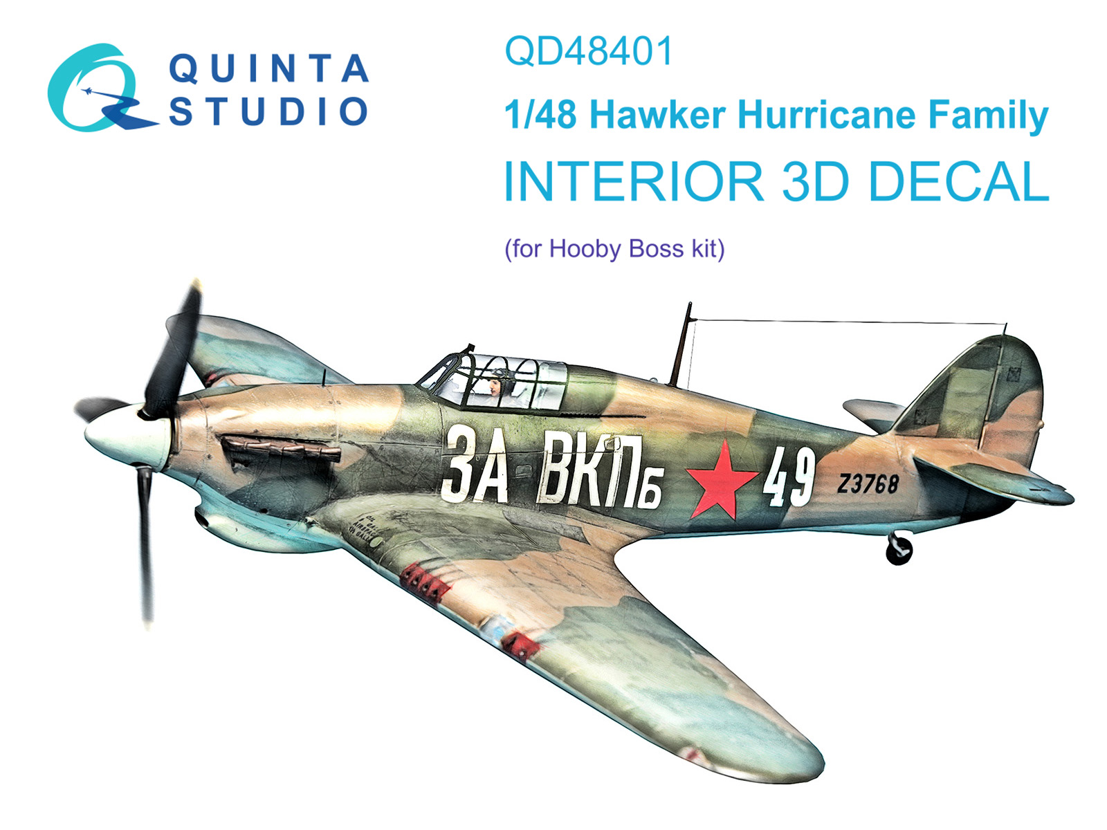 Hawker Hurricane family 3D-Printed & coloured Interior on decal paper (HobbyBoss)