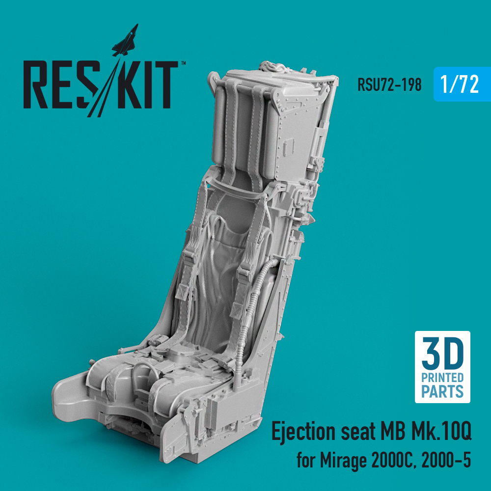 Additions (3D resin printing) 1/72 Ejection seat MB Mk.10Q for Dassault-Mirage 2000C, 2000-5 (ResKit)