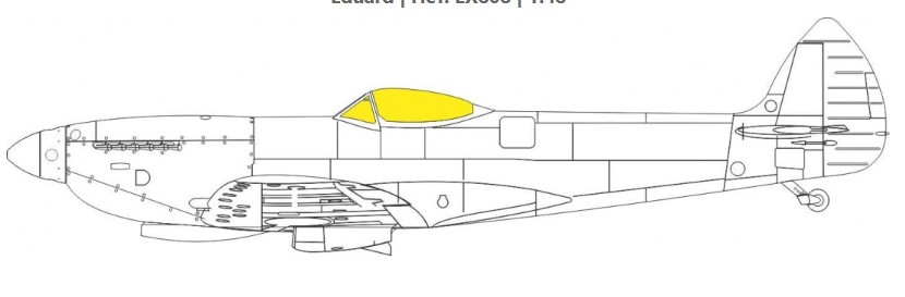 Paint Mask 1/48 Supermarine Spitfire Mk.XVI TFace (inside & outside) (Eduard)