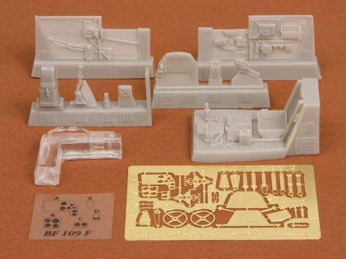 Additions (3D resin printing) 1/48 Messerschmitt Bf 109 F-2/4 Cockpit set (HAS)