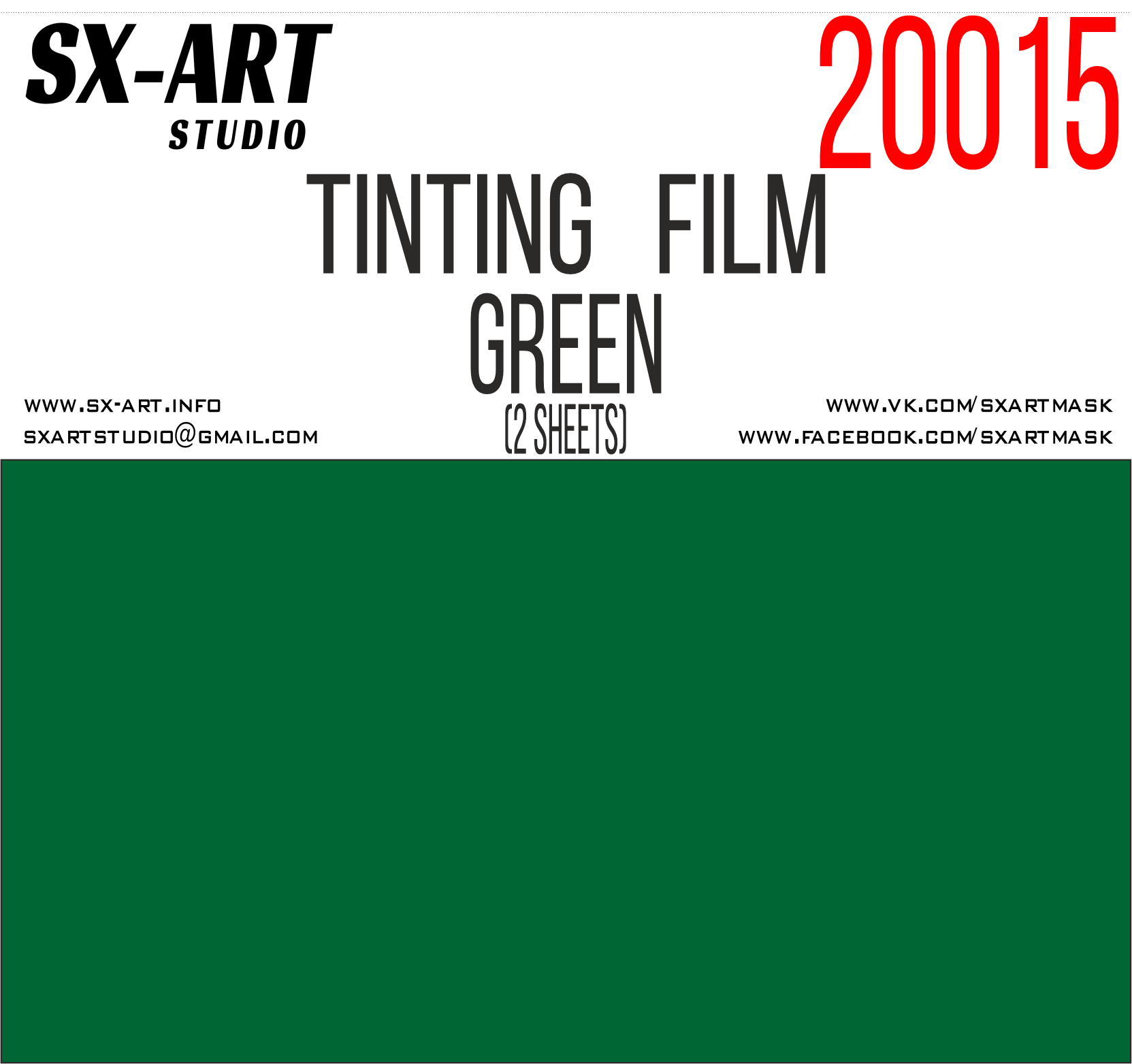 Green tinting film 140x200 (2 sheets) (SX-Art)