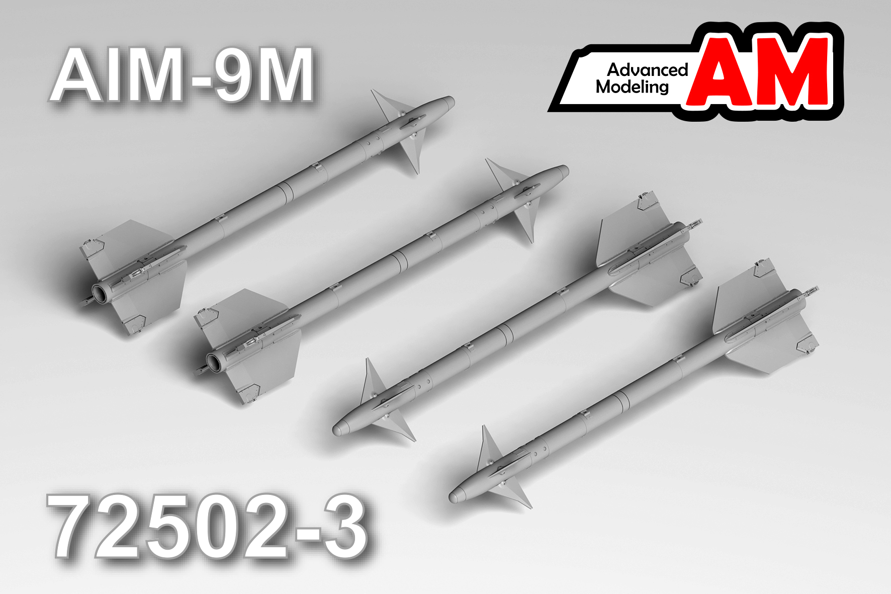 Additions (3D resin printing) 1/72 Set of 4 AIM-9M missile models (Advanced Modeling) 