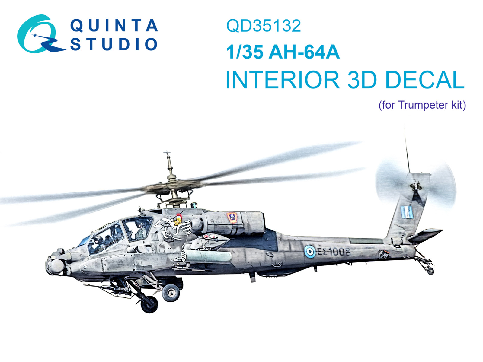 AH-64A 3D-Printed & coloured Interior on decal paper (Trumpeter)