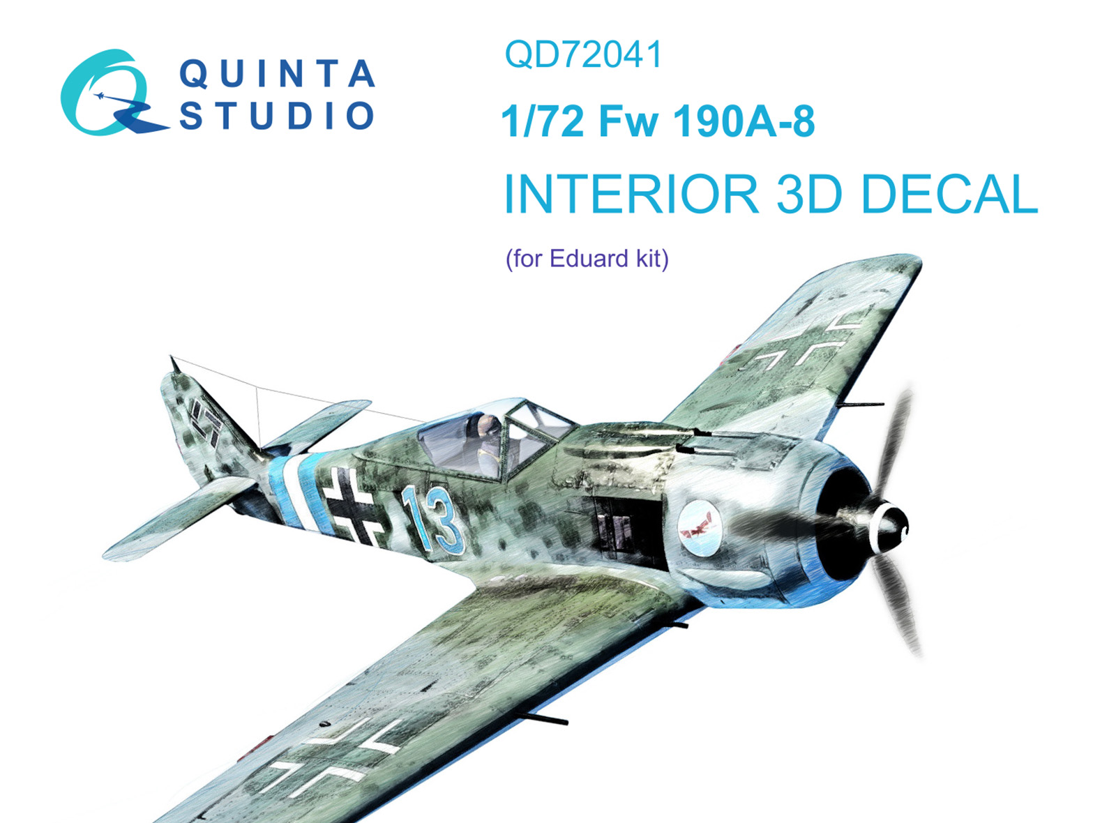 Fw 190A-8 3D-Printed & coloured Interior on decal paper (Eduard)
